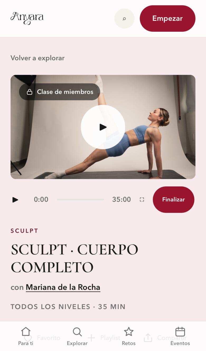 Adelanto: una clase de Sculpt de Mariana de la Rocha