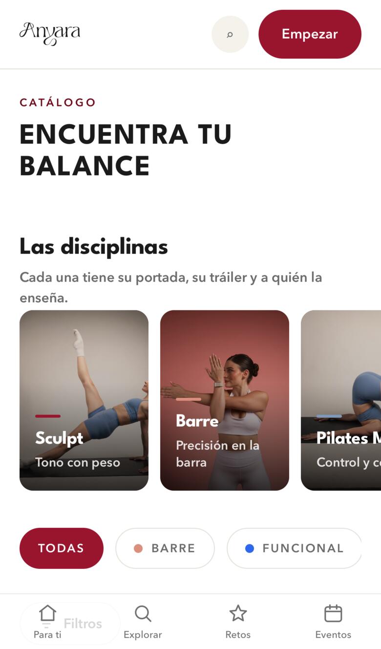 Adelanto: el catálogo de Anyara por disciplina